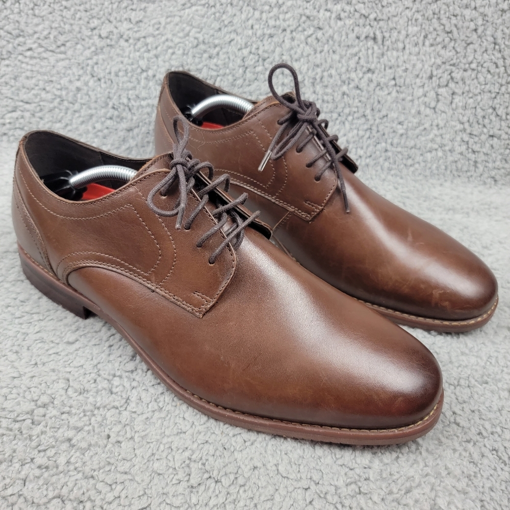 Rockport Walkabilty Trutech Mens Brown Leather Oxfords Lightweight Size 11 W.